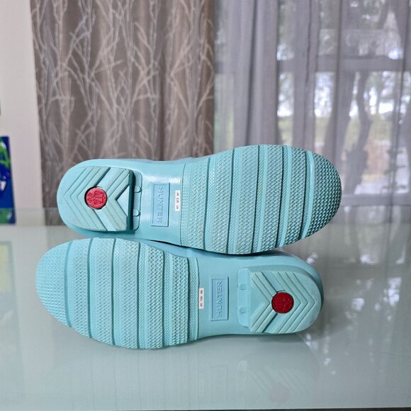Like New- Hunter Wellies Tall - Baby Blue - Size 8 - Picture 3 of 4